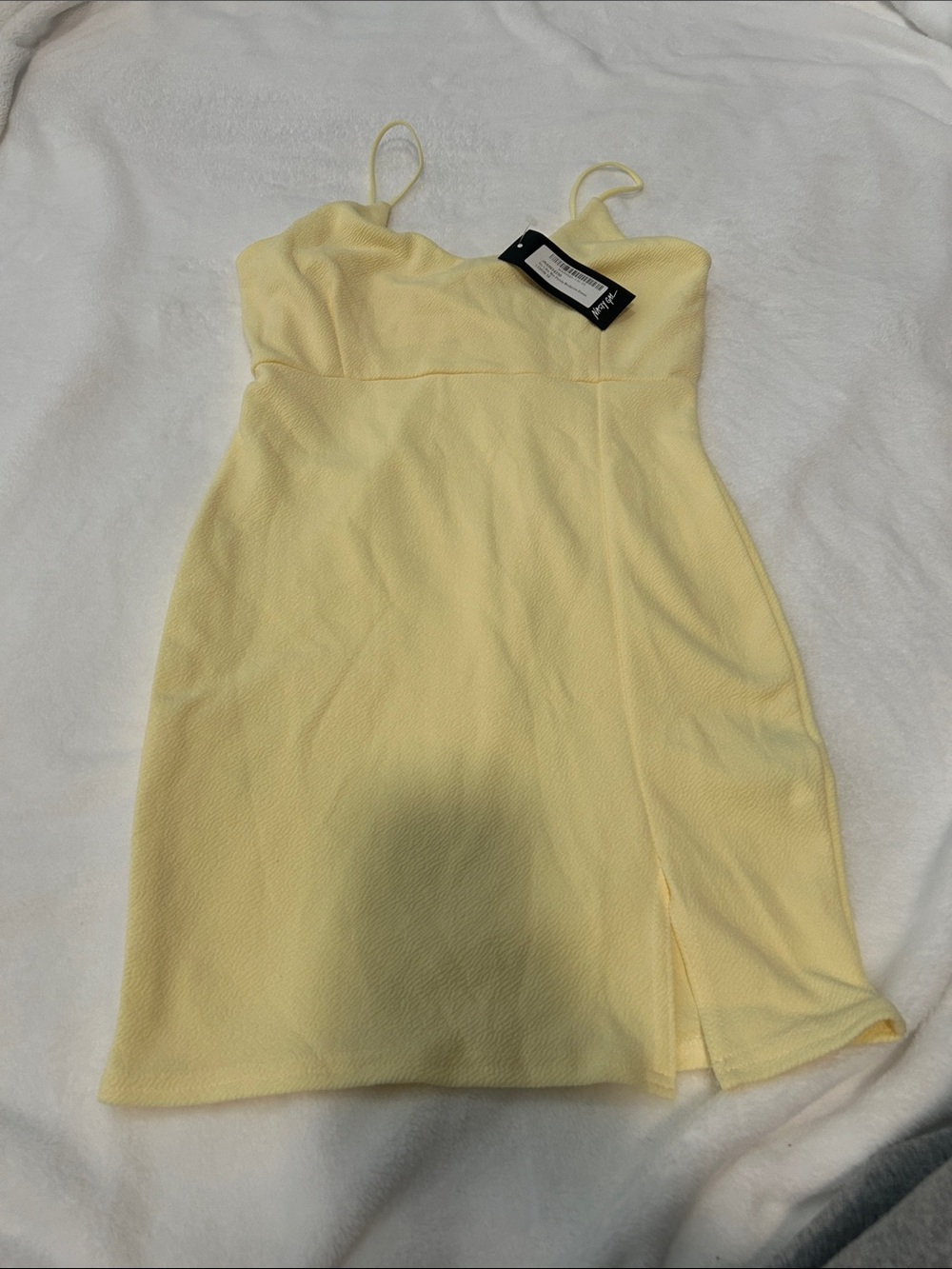 Nasty Gal Pale Yellow Spaghetti Strap Mini Dress